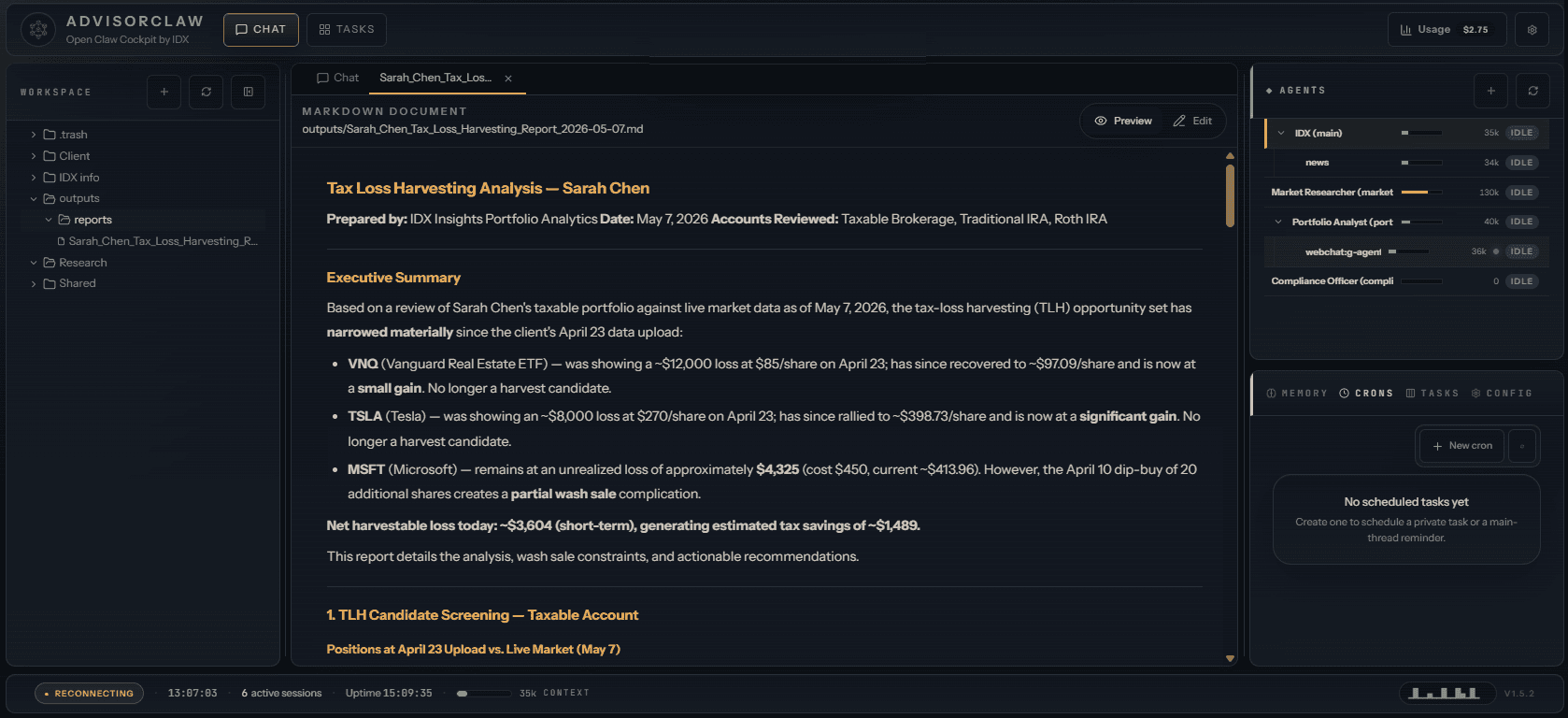 AdvisorClaw product screenshot
